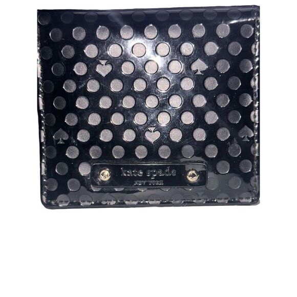 Beautiful Kate Spade Patent Leather Spade Black Embossed Wallet One Size Good Co - Picture 6 of 10
